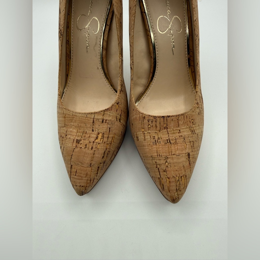 Jessica Simpson Analista Natural Cork Platform Heels Sophisticated Classic Pumps - Picture 7 of 16
